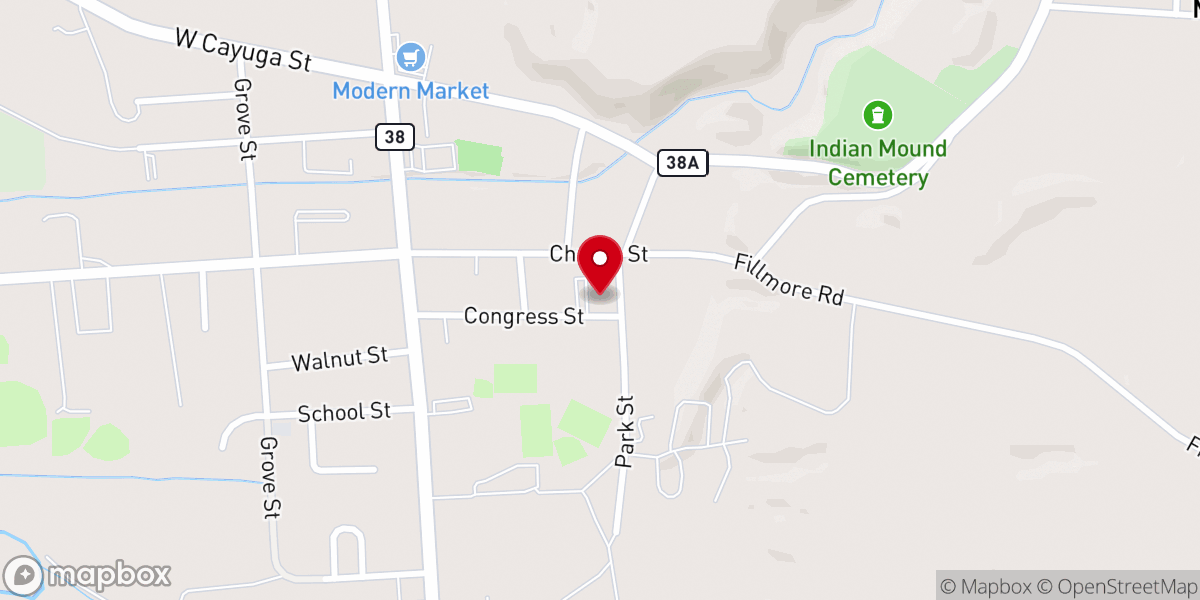Map showing location of Christ United Methodist Church