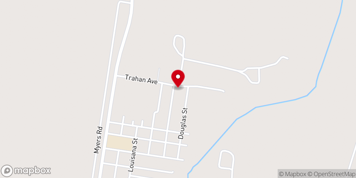 Map showing location of Victory Baptist Church