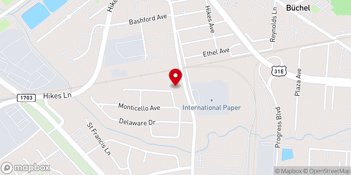 Map showing location of Greater Faith Baptist Church