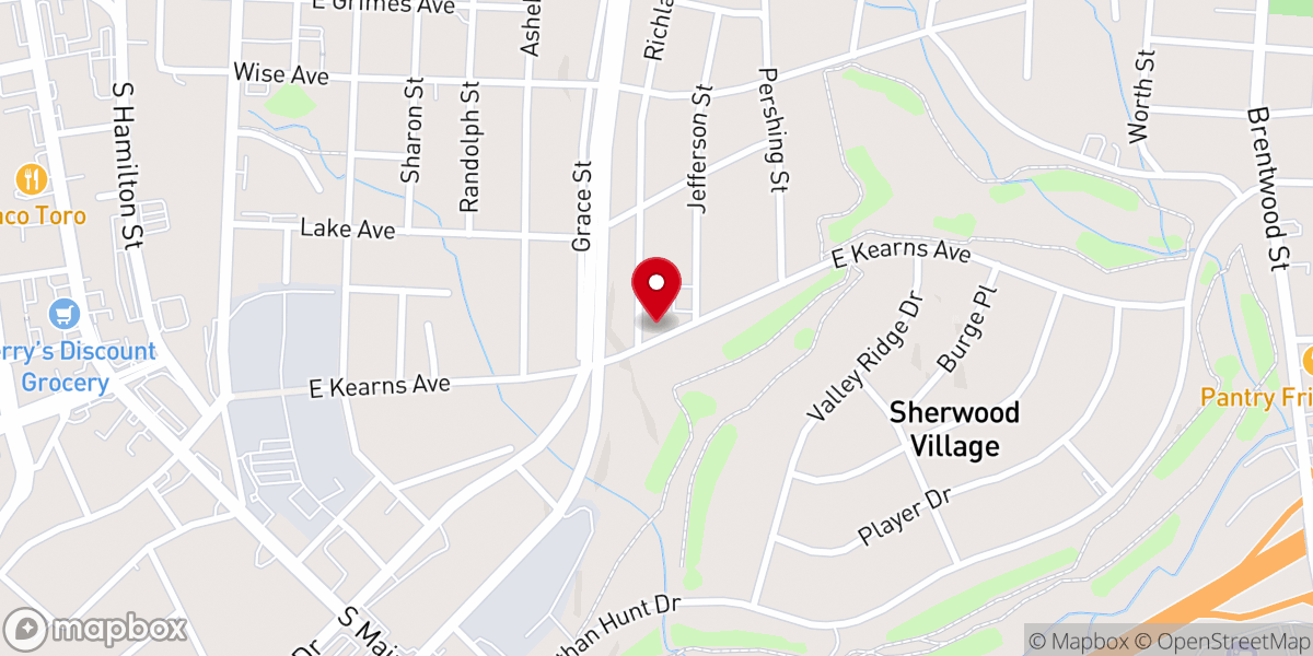 Map showing location of Solid Rock Baptist Church