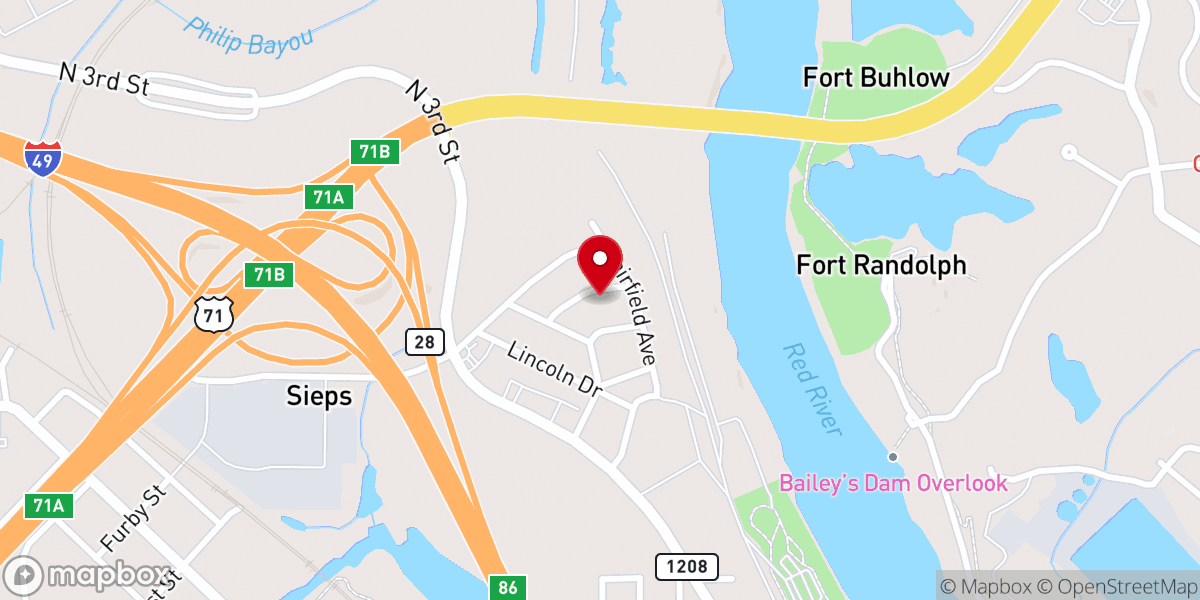 Map showing location of Saint Mark Baptist Church