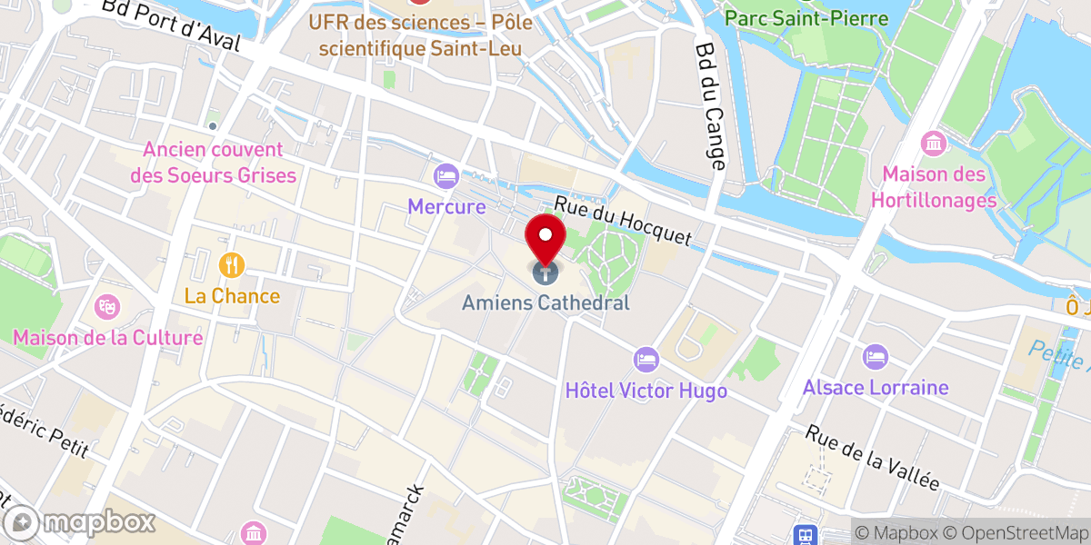 Map showing location of Cathédrale Notre-Dame d'Amiens