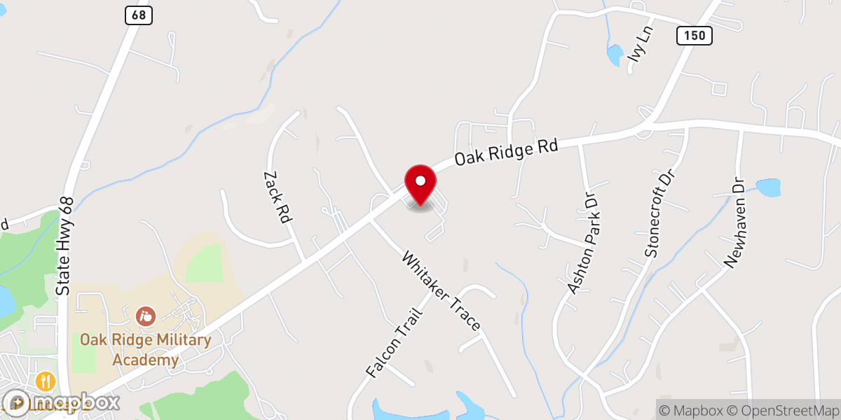 Map showing location of Oak Ridge Weekday School