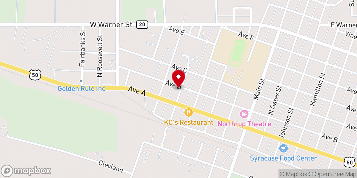 Map showing location of Bible Baptist Church