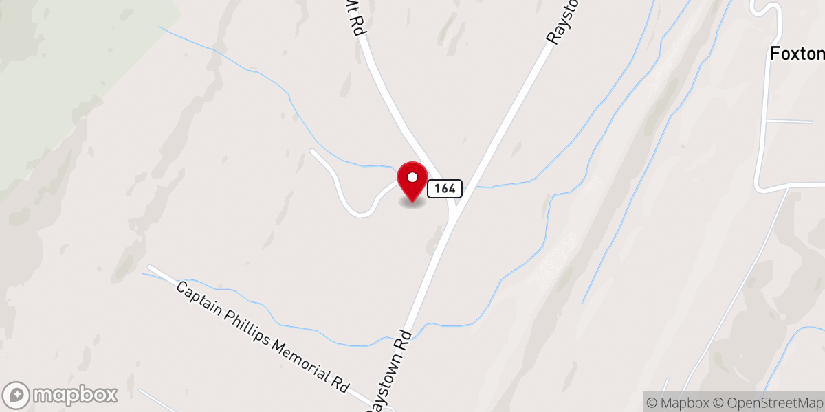 Map showing location of Raystown Brethren Church