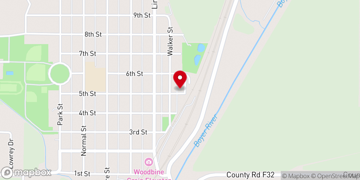 Map showing location of Woodbine Charitable Follower of Christ Campgrounds