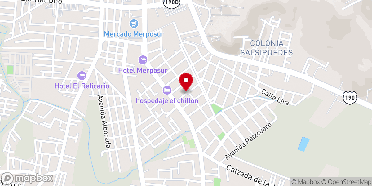 Map showing location of Iglesia de Cristo
