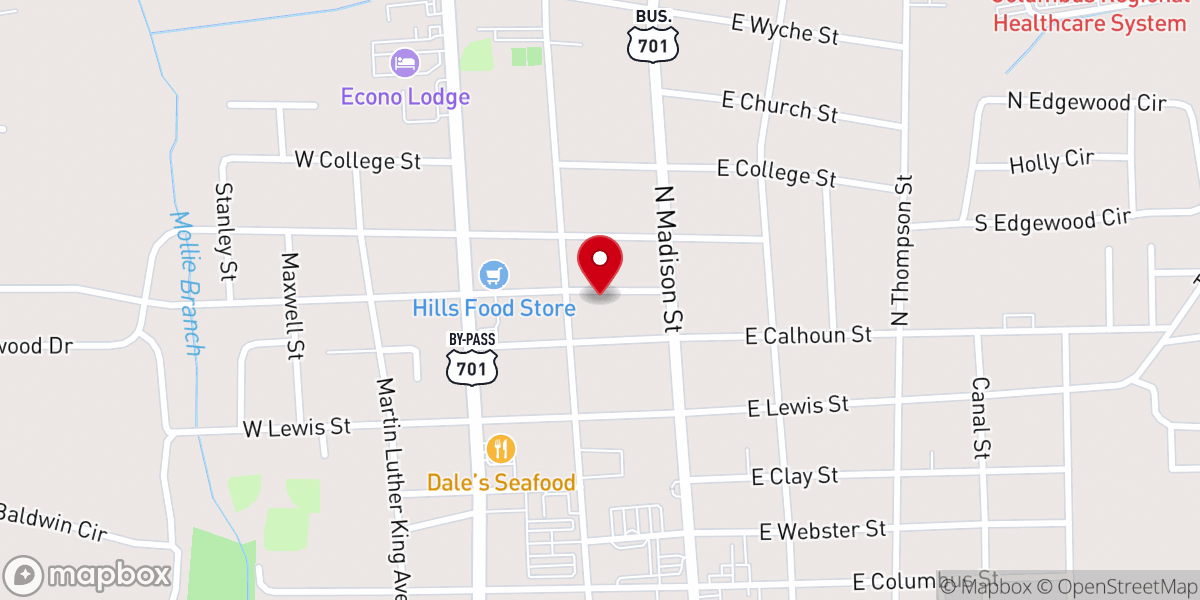 Map showing location of Union Chapel Baptist Church