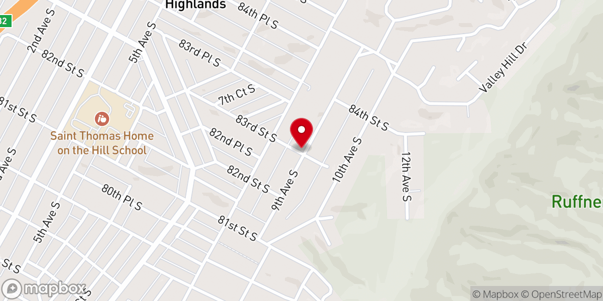 Map showing location of Lakewood Baptist Church