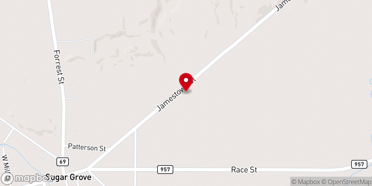 Map showing location of Sugar Grove Free Methodist Church