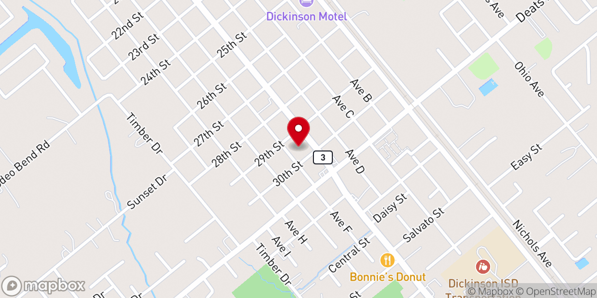 Map showing location of Mount Carmel Baptist Church - Food Distribution Center