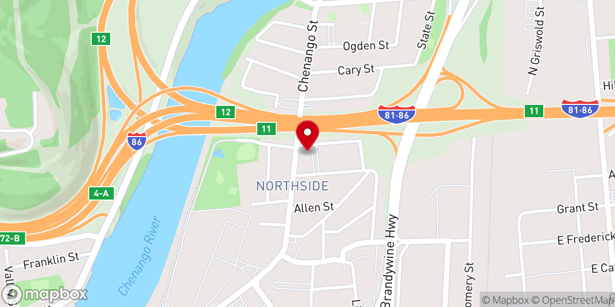 Map showing location of Calvary Baptist Church