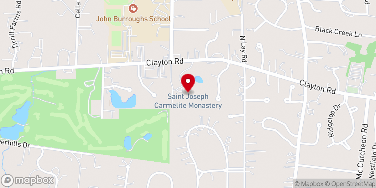 Map showing location of Carmelite Monastery