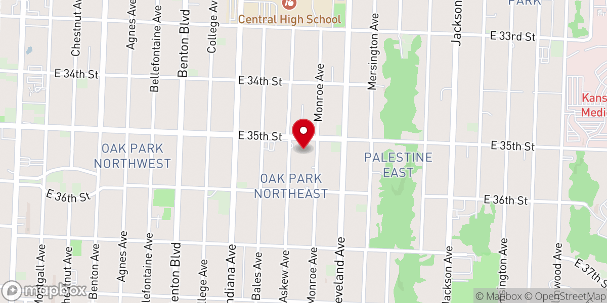 Map showing location of Palestine Missionary Baptist Church of Jesus Christ