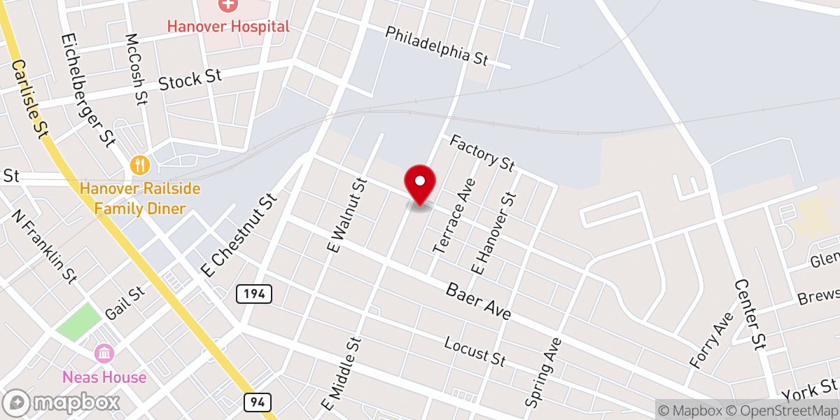 Map showing location of Trinity Church of the Nazarene