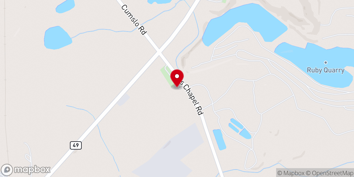 Map showing location of Pitts Chapel United Methodist Church
