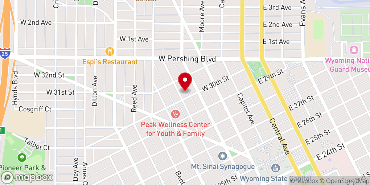Map showing location of Unitarian Universalist Church of Cheyenne