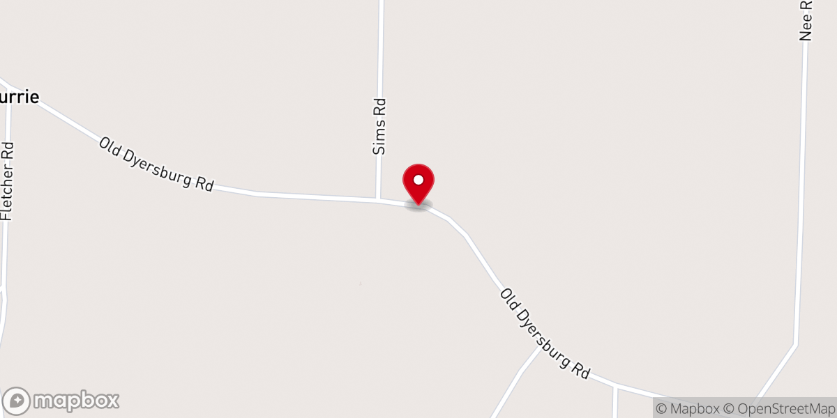 Map showing location of Clear Creek Baptist Church