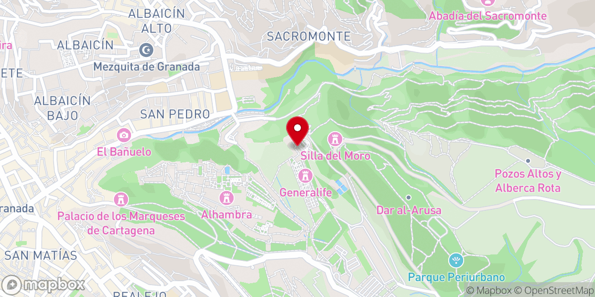 Map showing location of Generalife