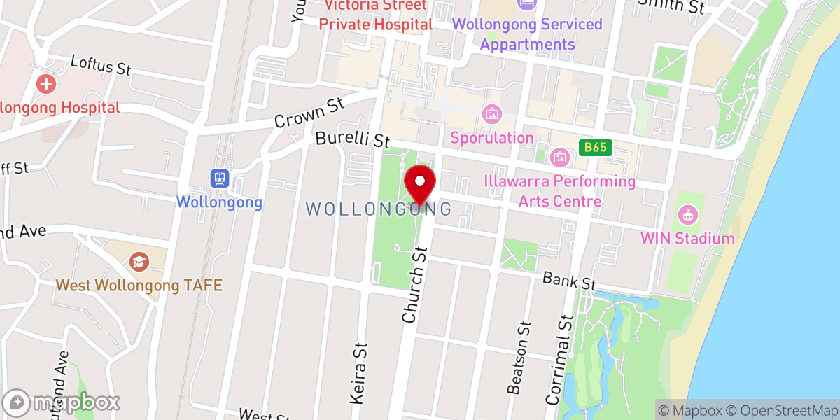 Map showing location of 86 Church St Parking