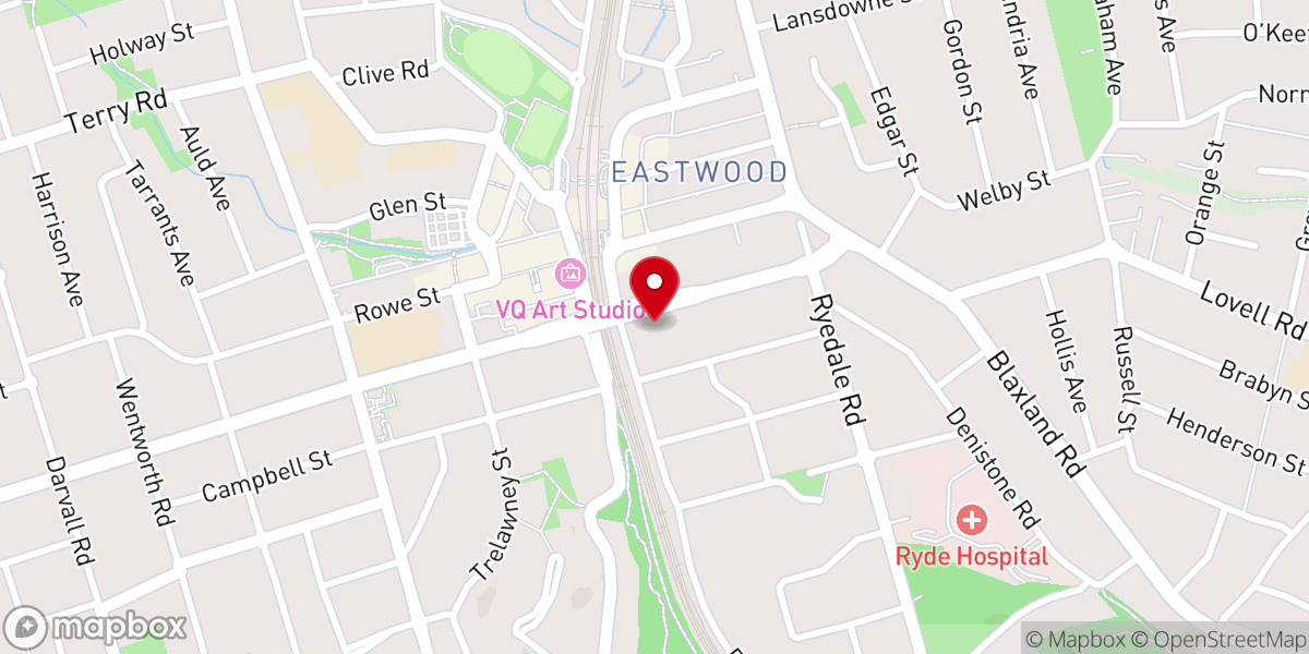 Map showing location of Eastwood Community Baptist Church