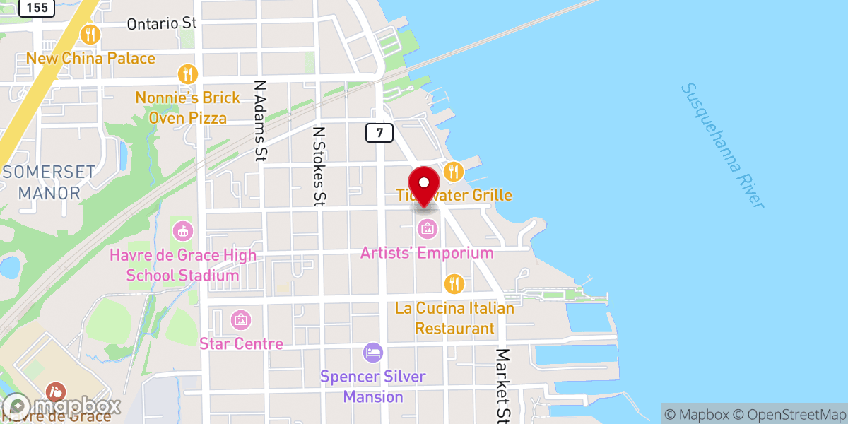 Map showing location of The White House of Havre de Grace