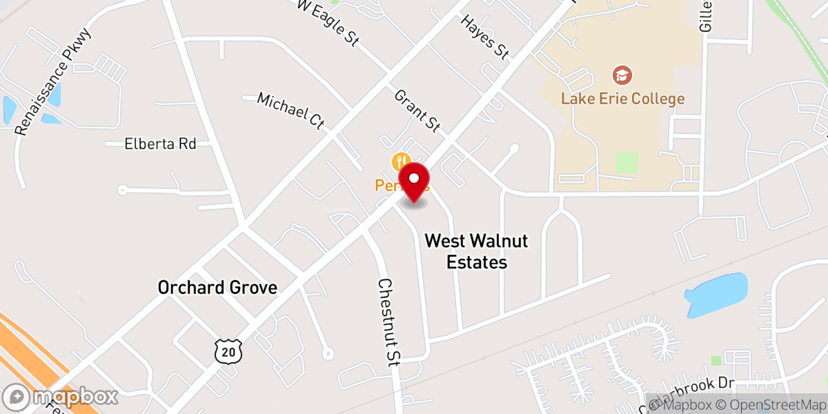 Map showing location of Calvary Baptist Church