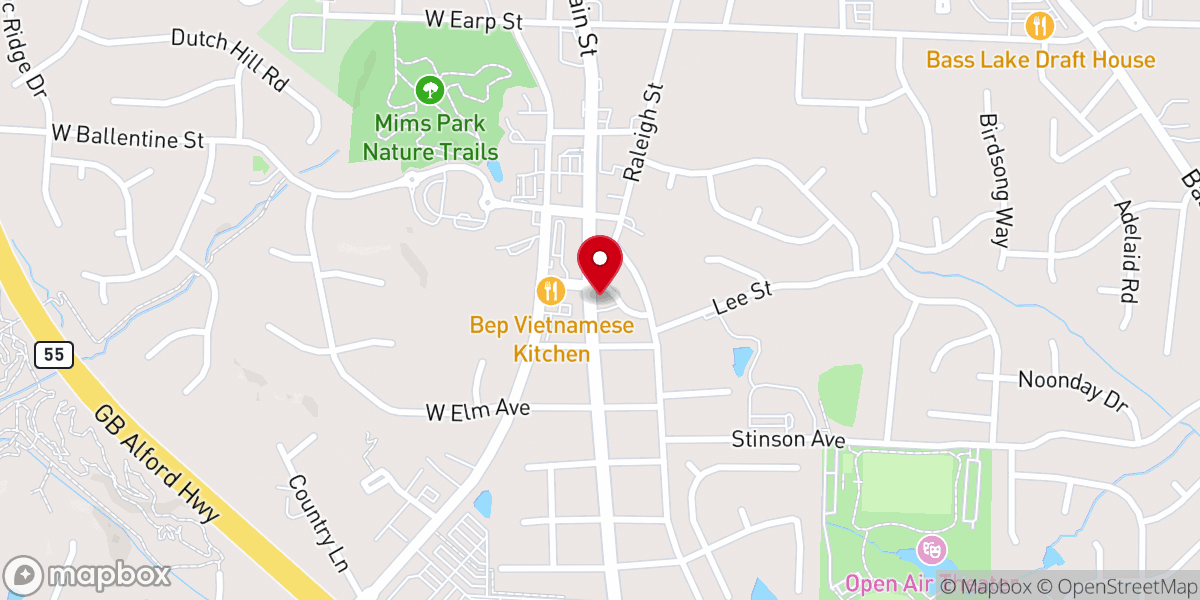 Map showing location of Kirk Of Holly Springs Presbyterian