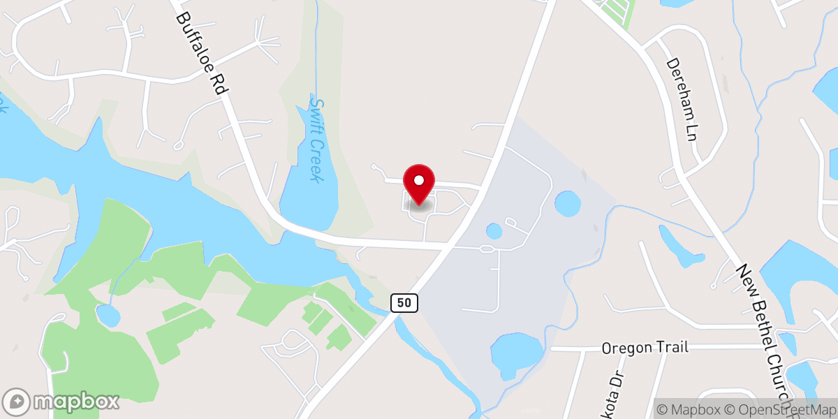 Map showing location of Garner Church of God