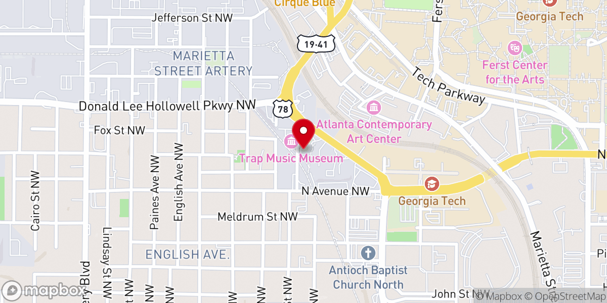 Map showing location of Grace Midtown Church