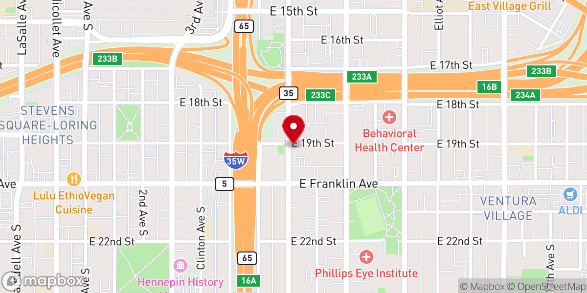 Map showing location of St. Paul's Evangelical Lutheran Church (LCMC)