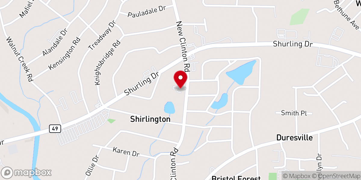 Map showing location of Berean Christian Center