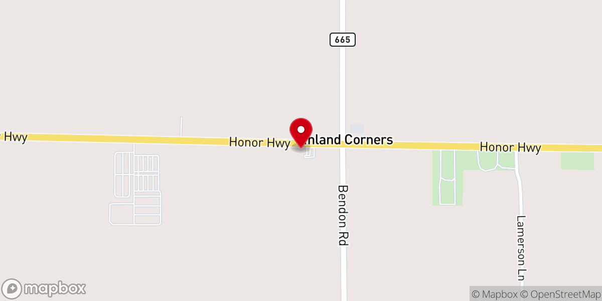 Map showing location of Inland Baptist Church