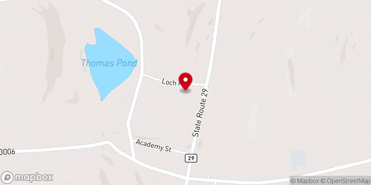 Map showing location of Springville Baptist Church