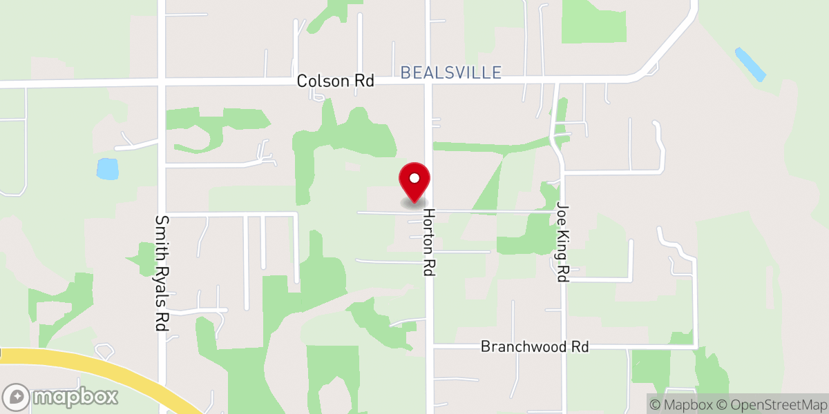 Map showing location of Antioch Baptist Church