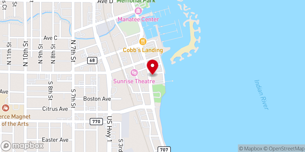 Map showing location of St. Andrews Episcopal Church, Fort Pierce, Florida