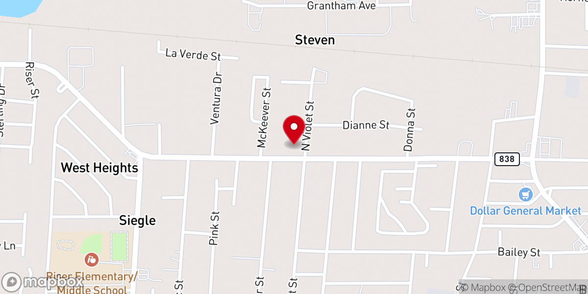 Map showing location of Violet Street Church of Christ