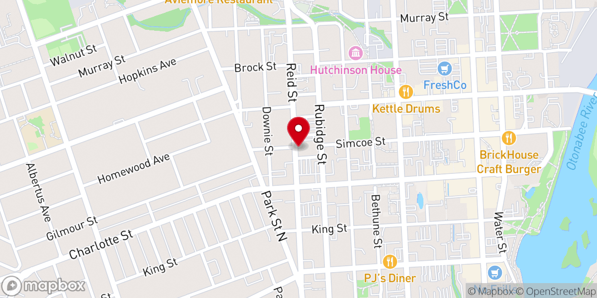 Map showing location of Trinity United Church