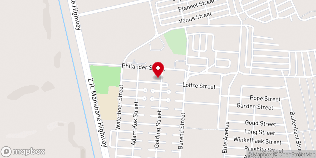 Map showing location of United Apostolic Faith Church((UAFC)