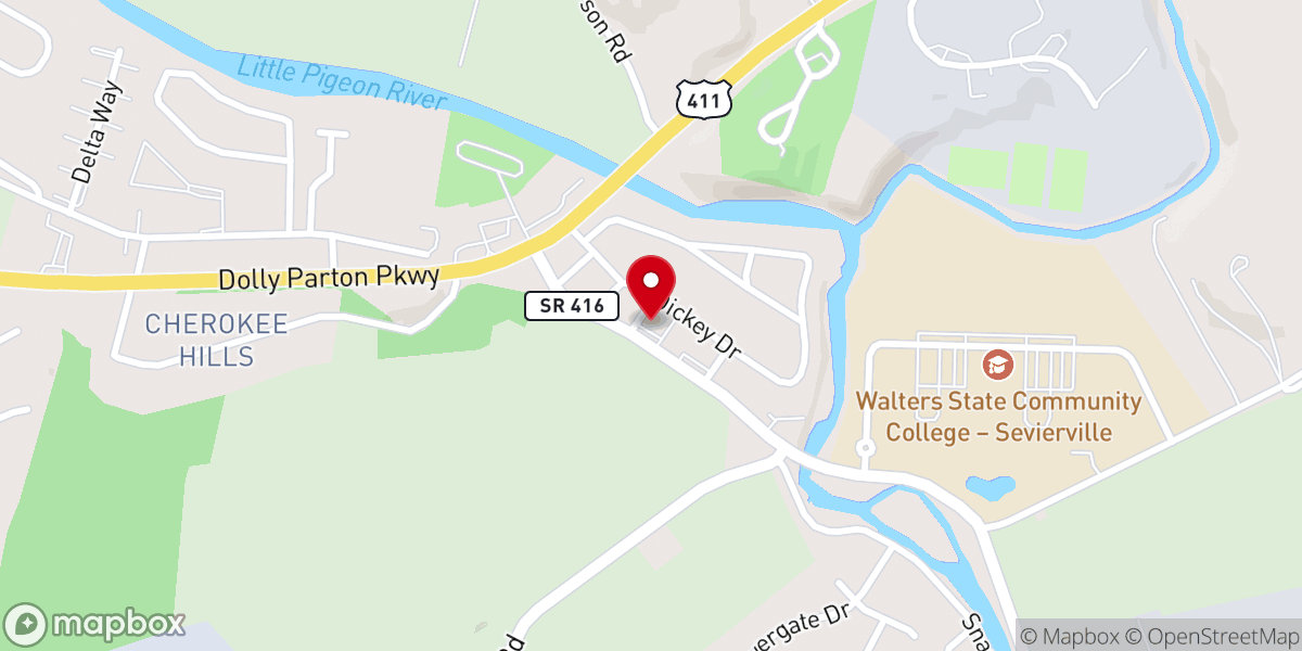 Map showing location of Red Bank Baptist Church