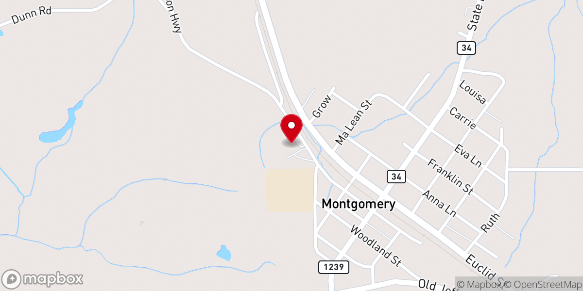 Map showing location of Northside Baptist Church
