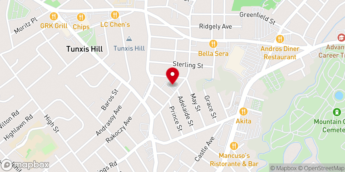 Map showing location of Holy Family Church