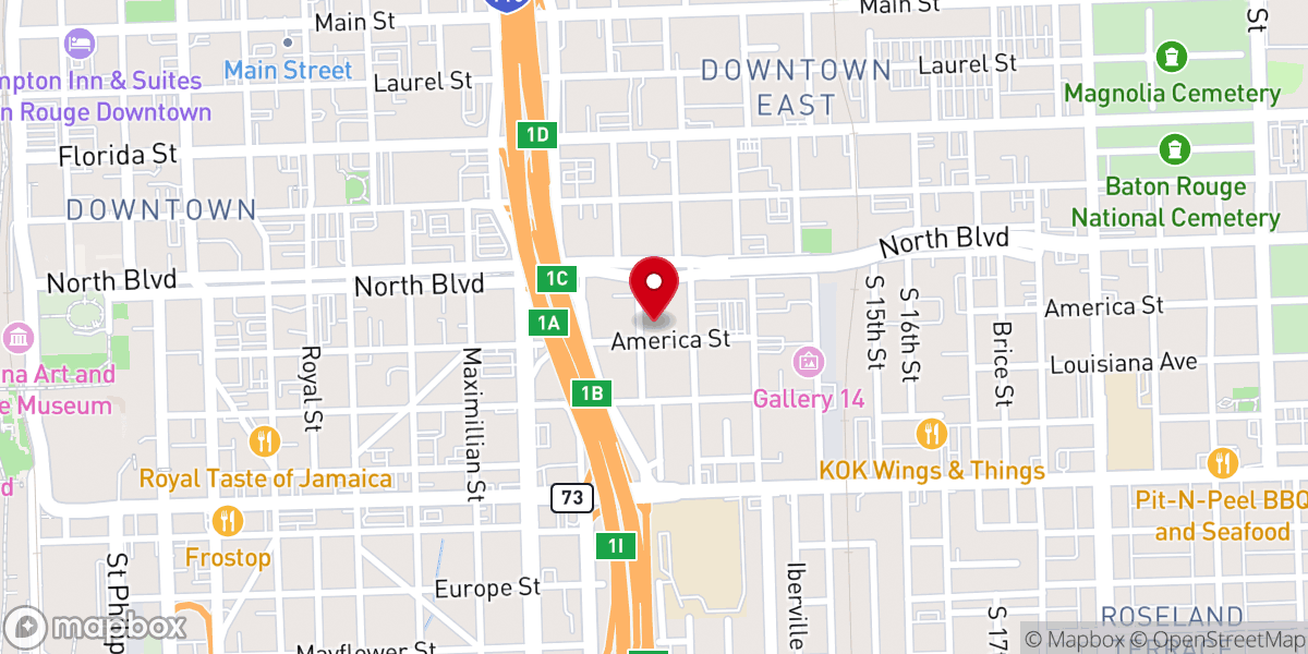 Map showing location of Gethsemane Baptist Church