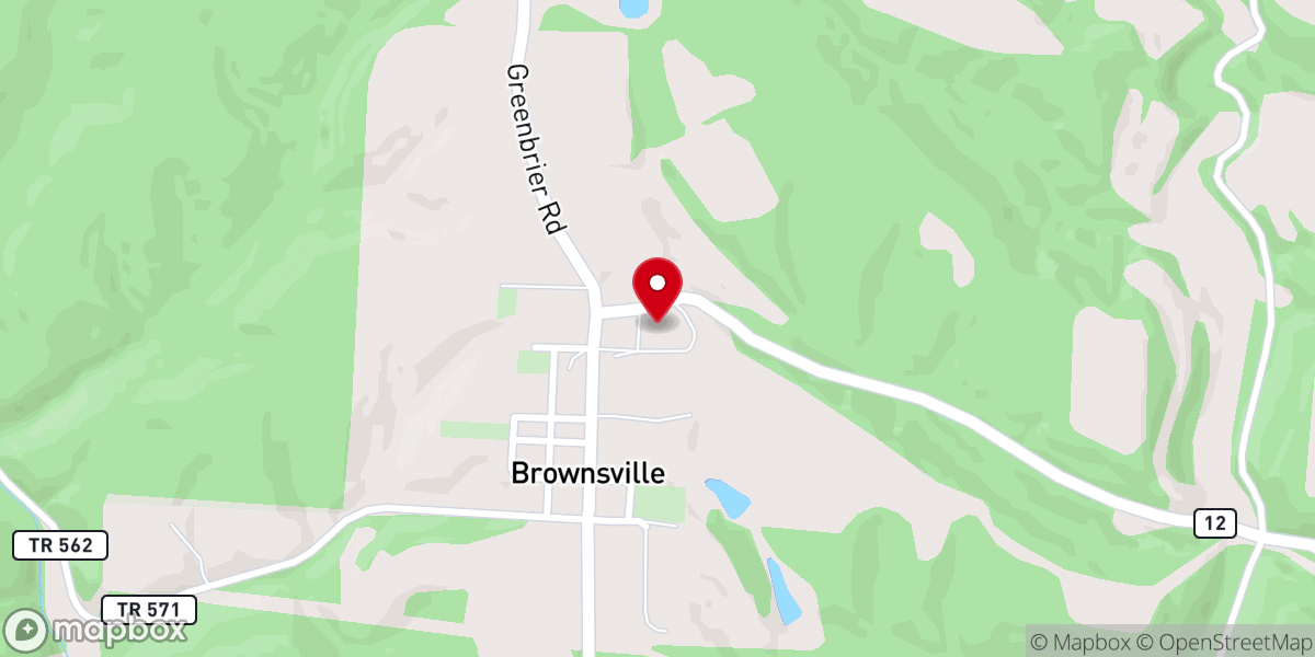 Map showing location of Harmony Hill Baptist Church