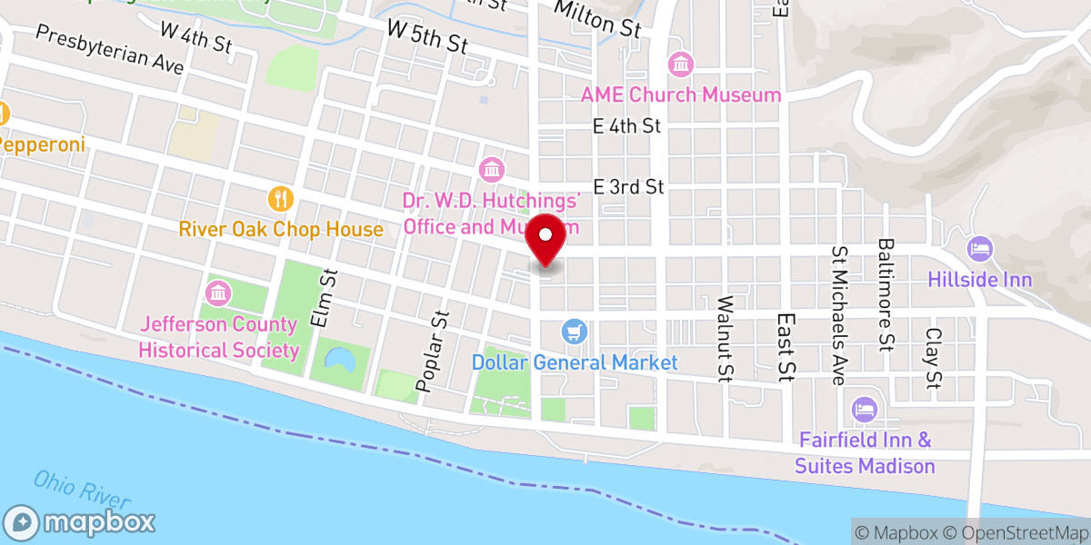Map showing location of North Madison Methodist