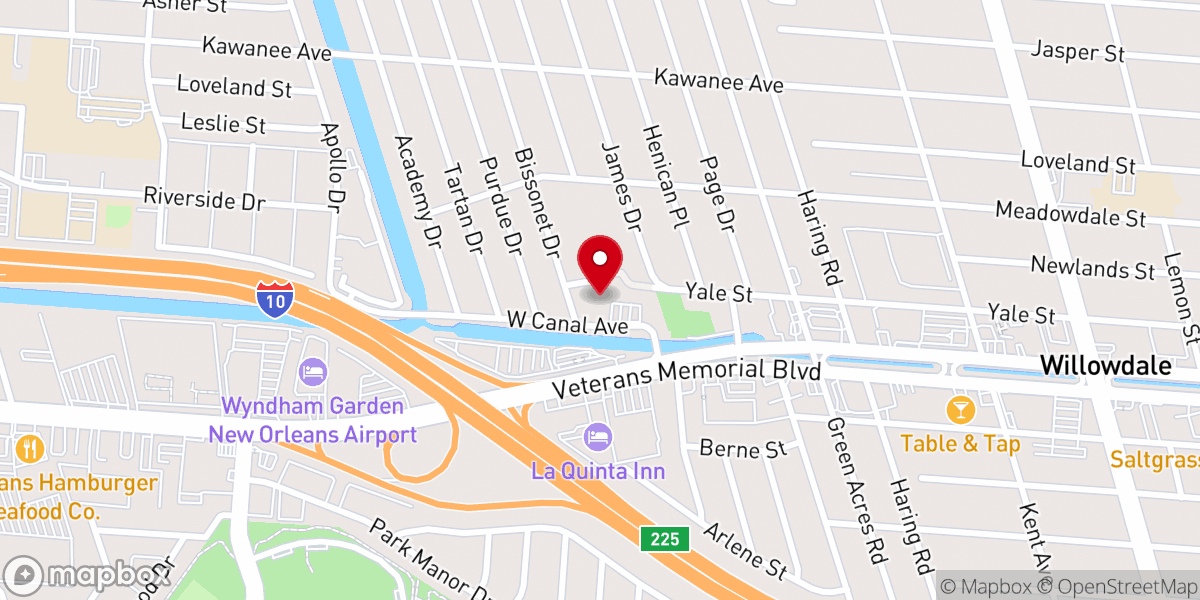 Map showing location of Memorial Baptist Church