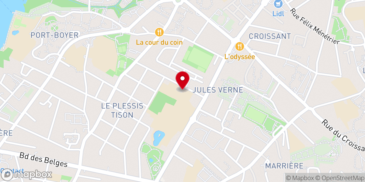 Map showing location of Église saint Jean Bosco