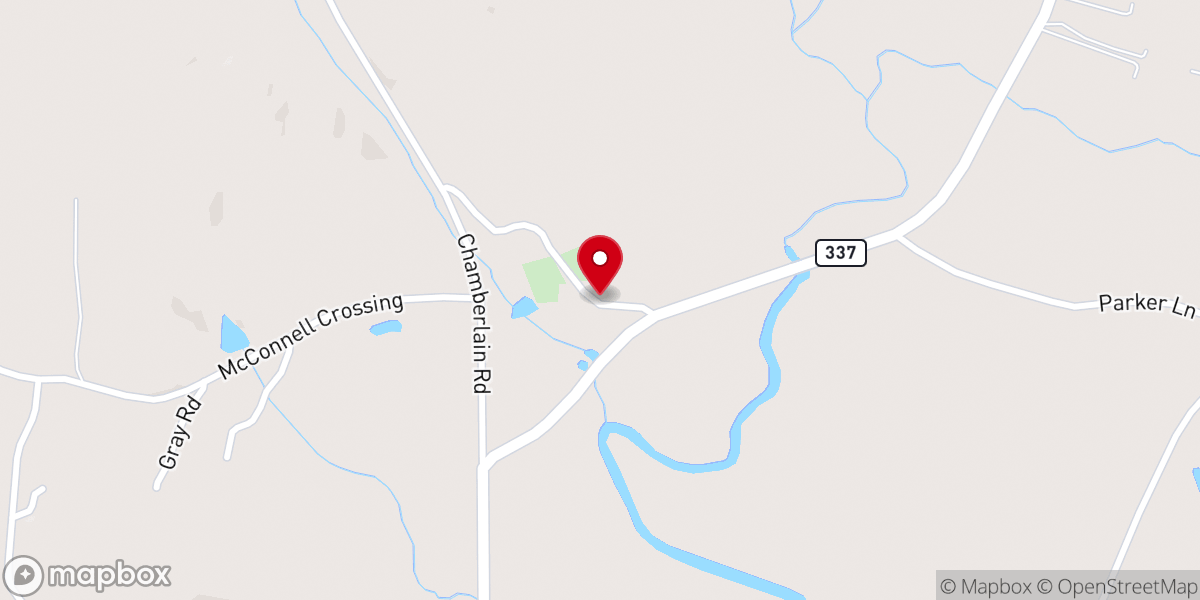 Map showing location of Chattooga Church