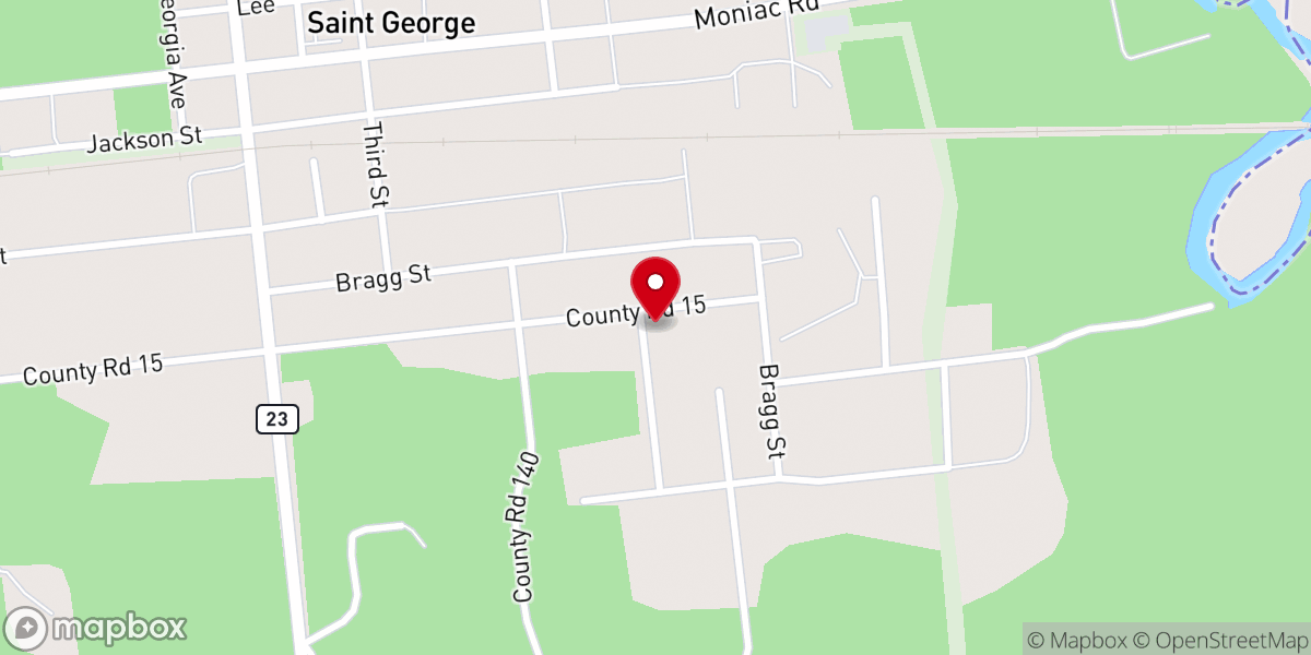 Map showing location of New Life Baptist Church