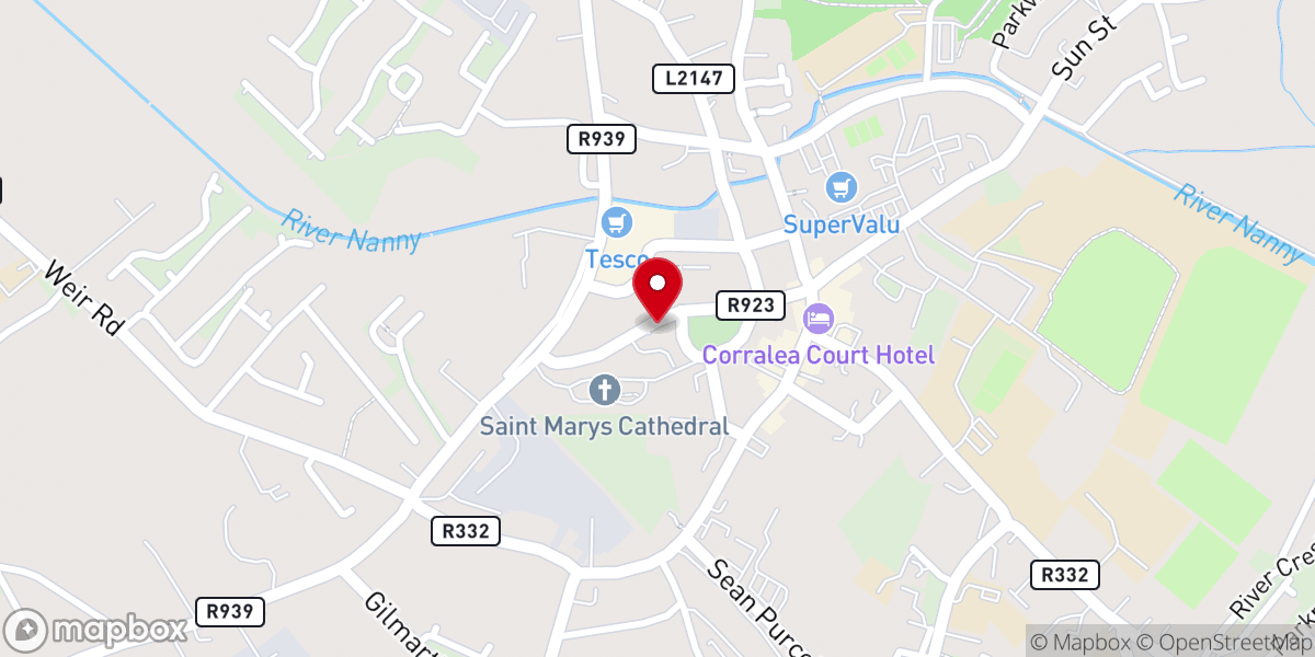 Map showing location of Tuam Library